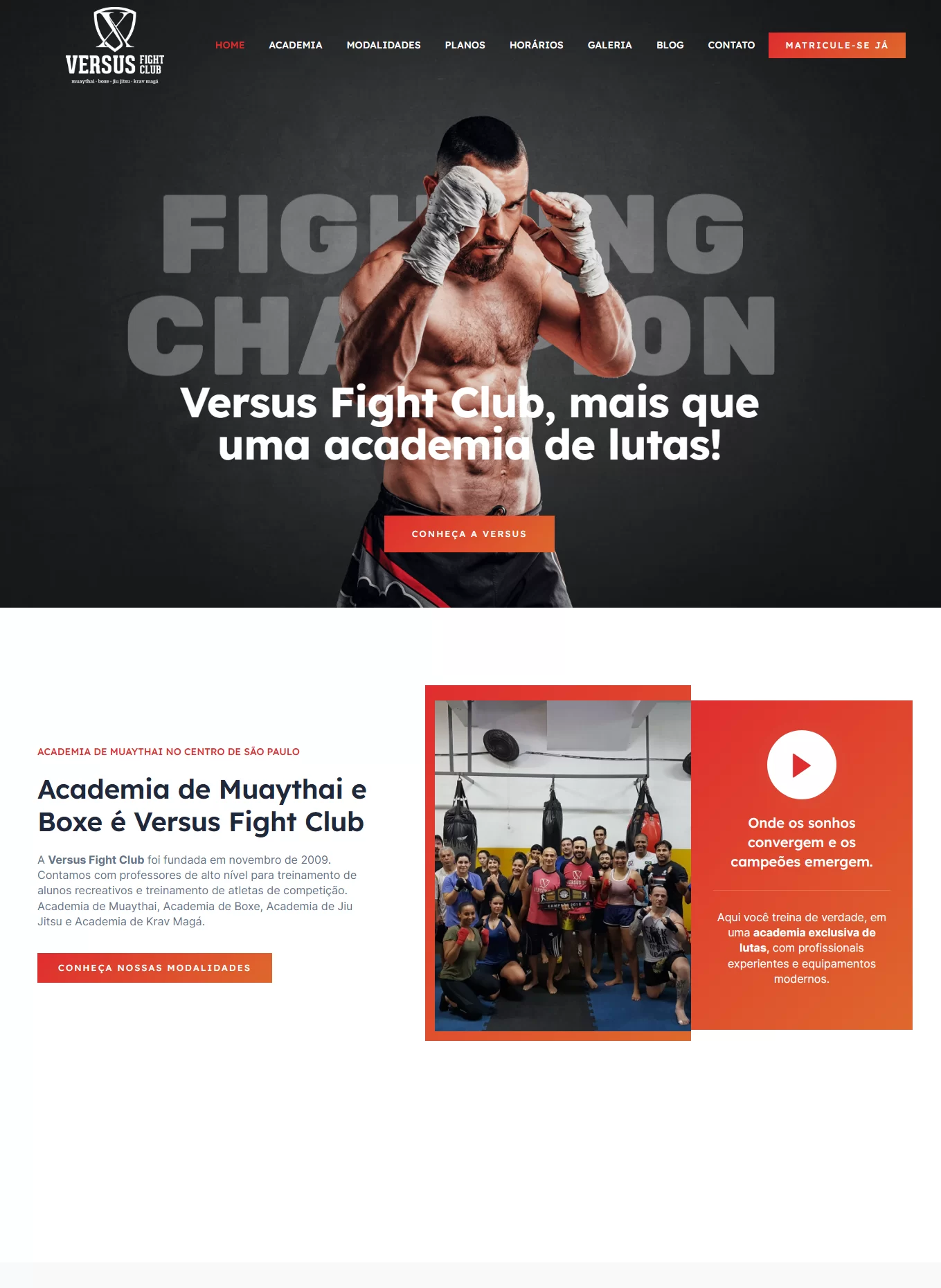 Criação de Landing Pages para Academias de Artes Marciais