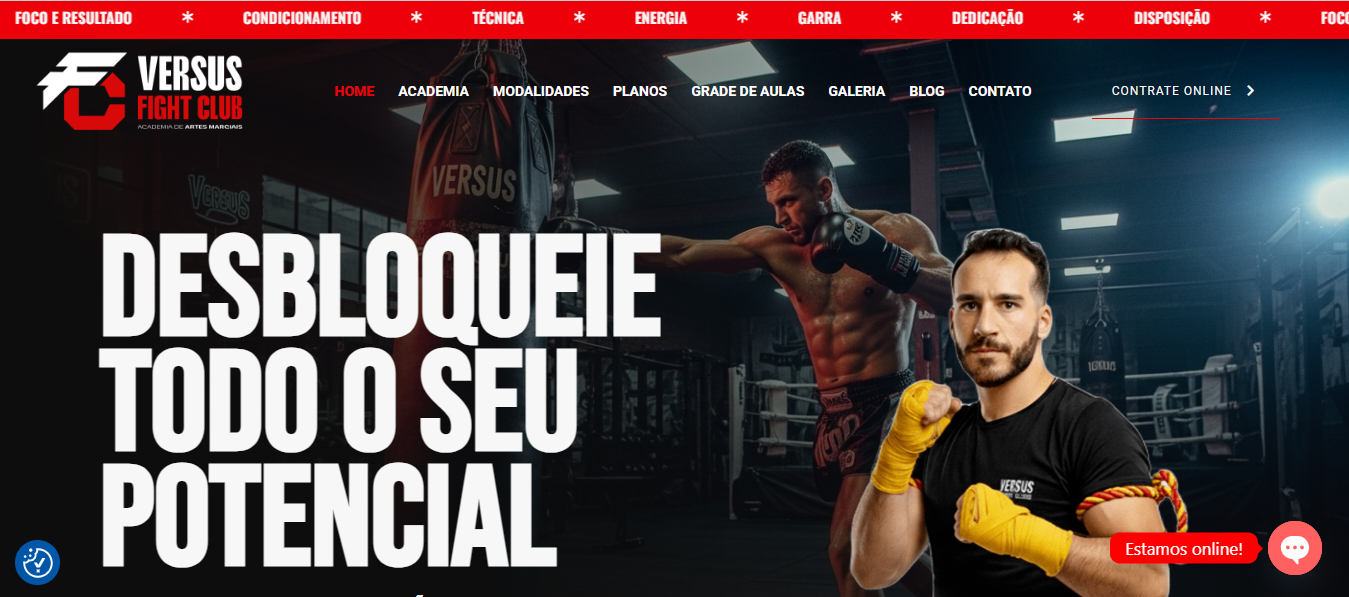 criação de site academia de lutas